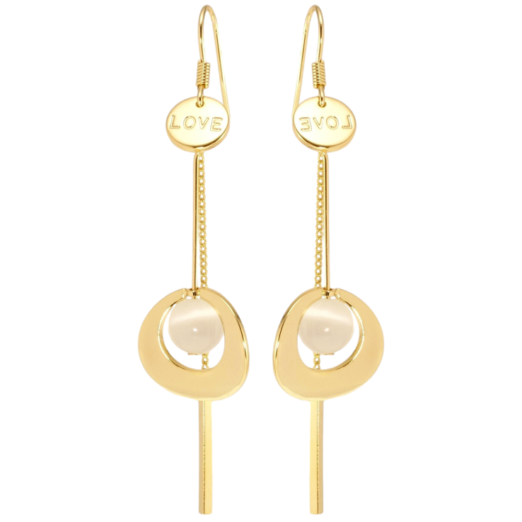 Сережки Xuping JEAN GOUJON Позолота 14K французький замок Декоративні підвіски з Котячим оком фото №14 Сережки Xuping JEAN GOUJON Позолота 14K французький замок Декоративні підвіски з Котячим оком фото №14