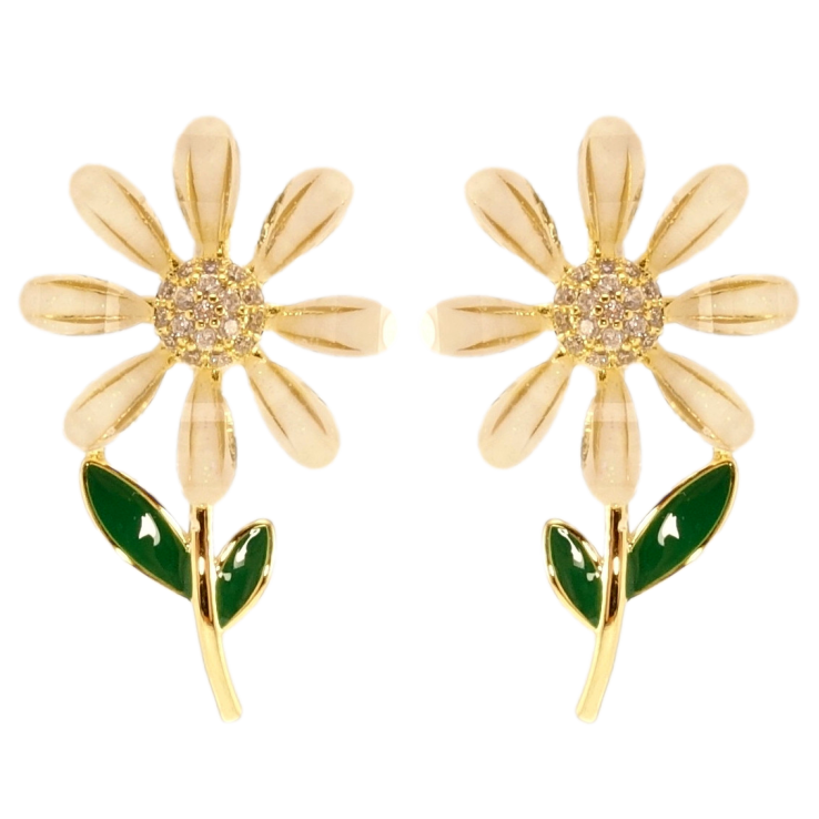 Сережки Xuping JEAN GOUJON Позолота 14K пусети Квіточки з пофарбовані емаллю фото №15 Сережки Xuping JEAN GOUJON Позолота 14K пусети Квіточки з пофарбовані емаллю фото №15