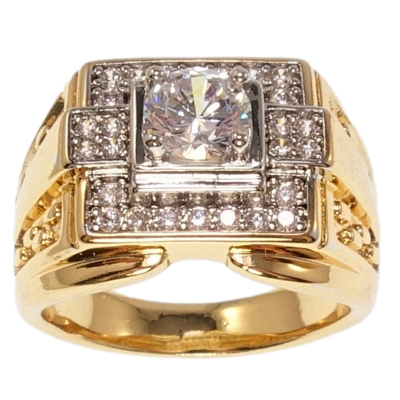 Перстень Xuping Позолота+Родій Класична витонченість фото №3