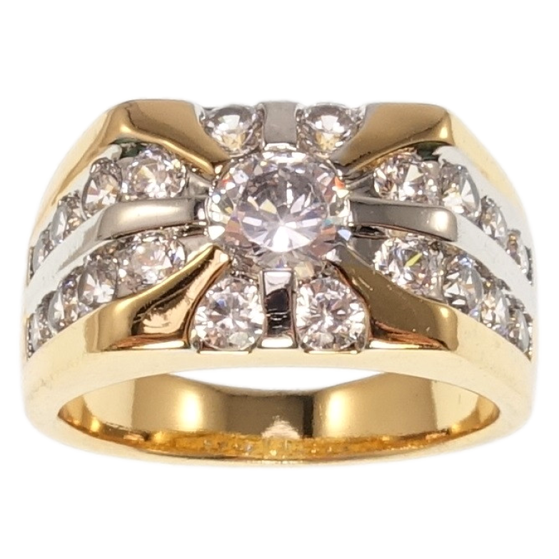 Перстень Xuping Позолота+Родій Модерн фото №1 Перстень Xuping Позолота+Родій Модерн фото №1