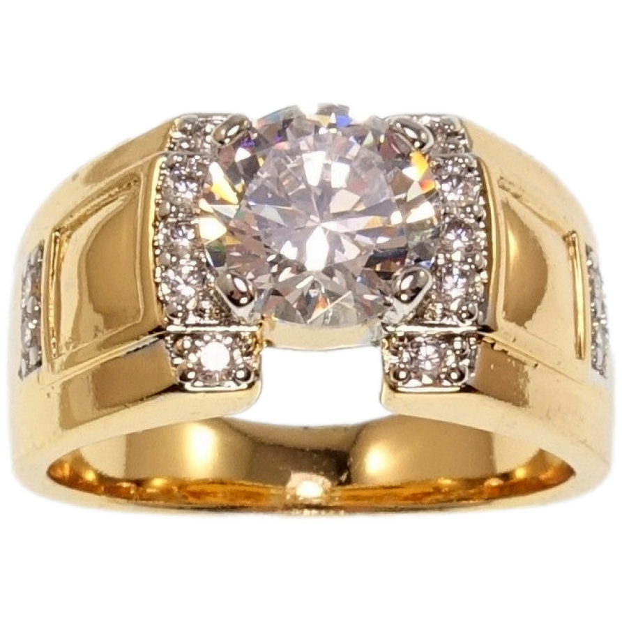 Перстень Xuping Позолота+Родий Изумительный блеск кристаллов фото №1