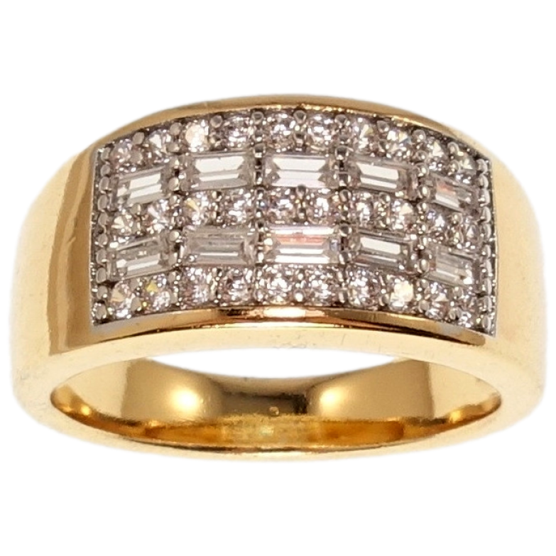 Перстень Xuping Позолота+Родій Інкрустація цирконієм фото №1