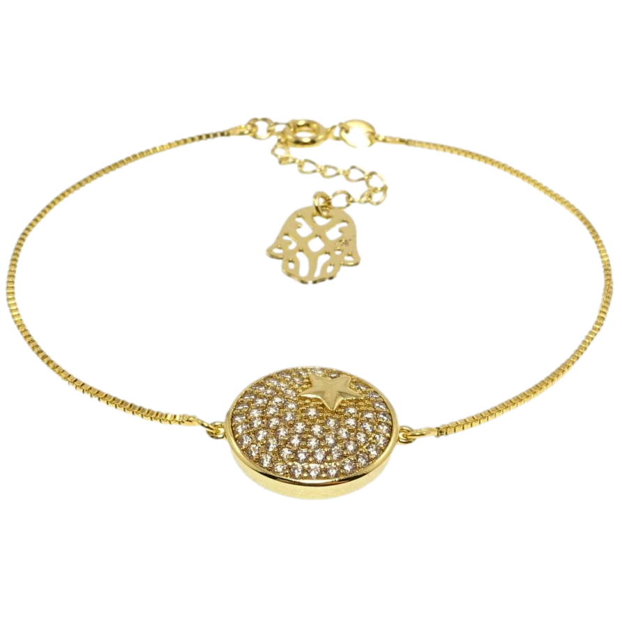 Браслети Xuping JEAN GOUJON Позолота 14K Коло з цирконієм та зіркою, ø 15мм довжина з дод.ланцюжком 17,5-21см фото №1 Браслети Xuping JEAN GOUJON Позолота 14K Коло з цирконієм та зіркою, ø 15мм довжина з дод.ланцюжком 17,5-21см фото №1