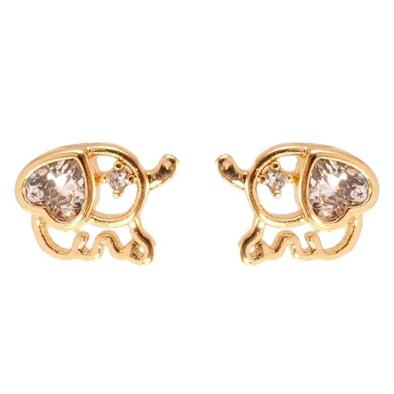 Серьги детские Xuping Позолота 18K пусеты Слоники фото №1