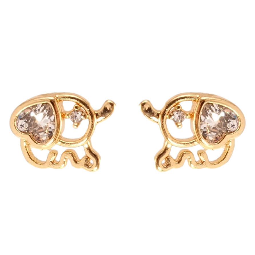 Серьги детские Xuping Позолота 18K пусеты Слоники фото №1
