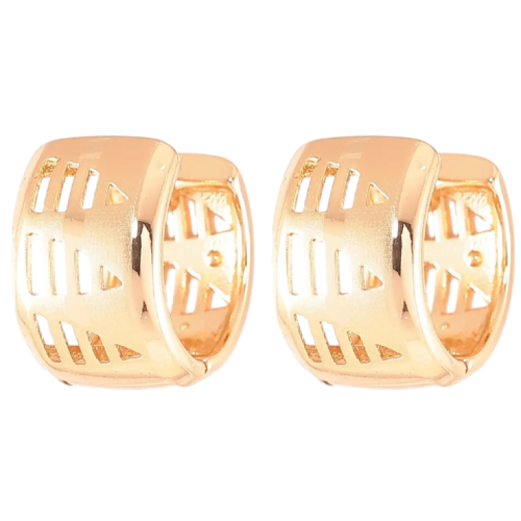 Сережки Xuping Позолота 18K колечка «Різьблений візерунок з напиленням» фото №14