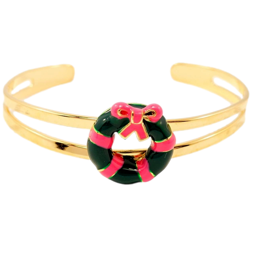 Браслет детский Xuping Позолота 18K Рождественский Круг Переплет Розовая Лента ø 4,5 см фото №1