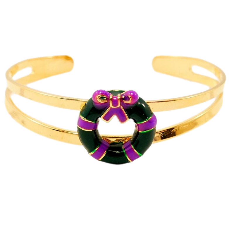 Браслет детский Xuping Позолота 18K Рождественский Круг Переплет Сиреневая Лента ø 4,5 см фото №1 Браслет детский Xuping Позолота 18K Рождественский Круг Переплет Сиреневая Лента ø 4,5 см фото №1