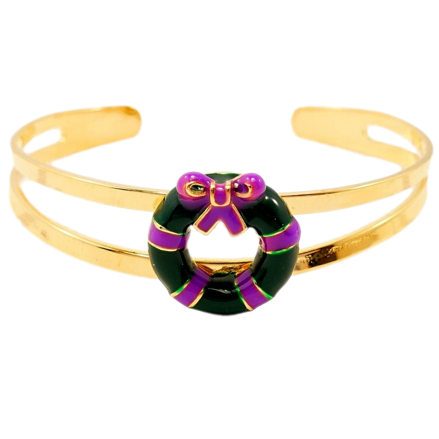 Браслет дитячий Xuping Позолота 18K Різдвяне Коло Бузкова Стрічка ø 4,5 см фото №1