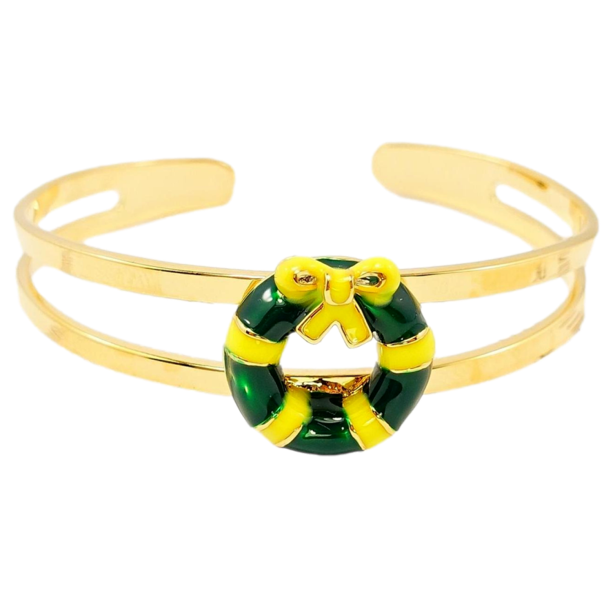 Браслет детский Xuping Позолота 18K Рождественский Круг Переплет Желтая Лента ø 4,5 см фото №1