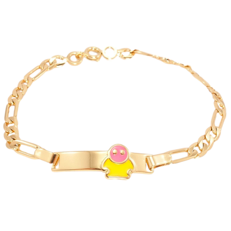 Браслет Xuping Позолота 18K Плетіння Фігаро Пластина з Емалевим Чоловічком довжина 15-17,5 см фото №21 Браслет Xuping Позолота 18K Плетіння Фігаро Пластина з Емалевим Чоловічком довжина 15-17,5 см фото №21