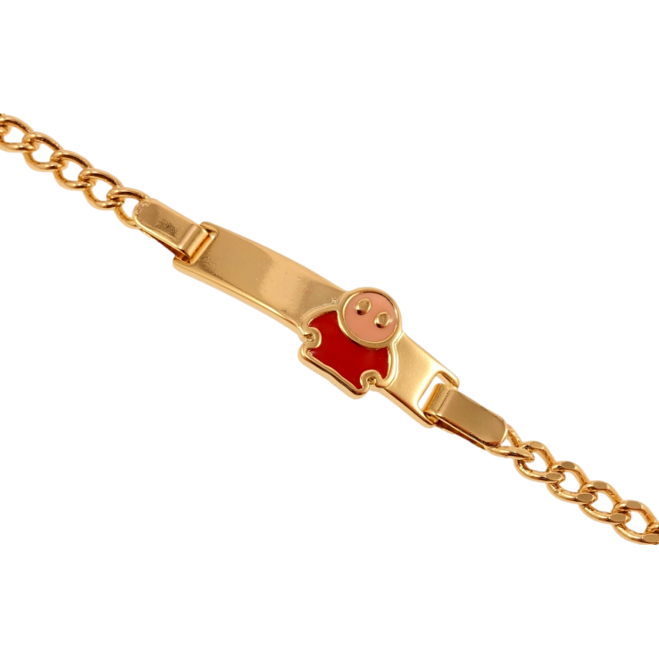 Браслет дитячий Xuping Позолота 18K Панцирне плетіння з пластиною та емалевим чоловічком довжина 14,15.5см х3 фото №17 Браслет дитячий Xuping Позолота 18K Панцирне плетіння з пластиною та емалевим чоловічком довжина 14,15.5см х3 фото №17