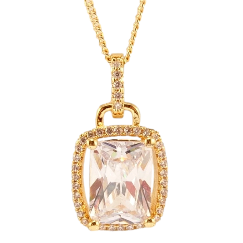 Кулон на ланцюжку Xuping M&L Колір 18K Кристал в обрамленні цирконію, 13х14мм довжина 45см х 1мм фото №1