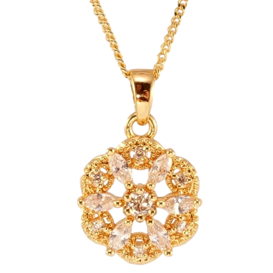 Кулон на ланцюжку Xuping M&L Колір 18K Кристальна квіточка довжина 45см х 1мм фото №1