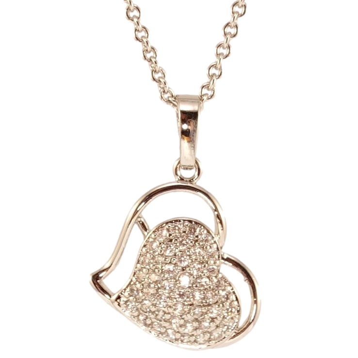 Кулон на ланцюжку Xuping M&L Колір Родій Серце з інкрустацією цирконієм довжина 39см х 2мм фото №9