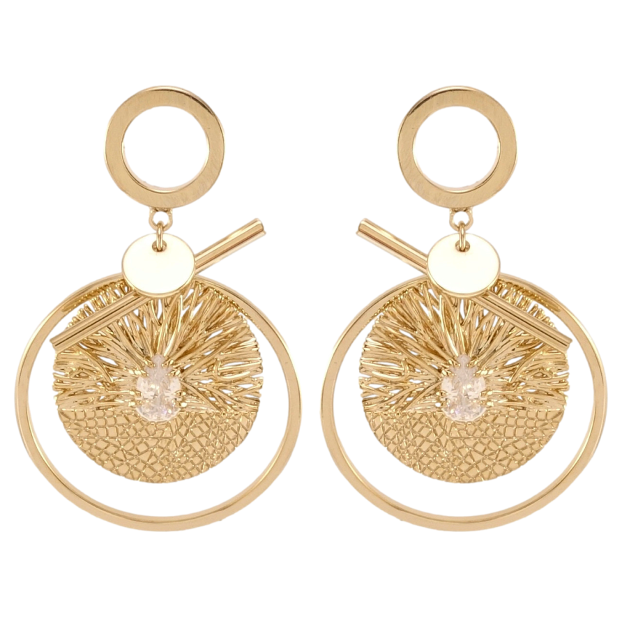 Сережки Xuping JEAN GOUJON Родій пусети Екстравагантні круги фото №1