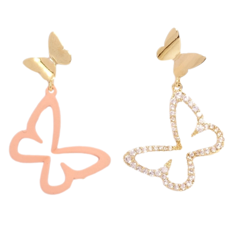 Сережки Xuping JEAN GOUJON Позолота 14K пусети Асиметричні метелики фото №1 Сережки Xuping JEAN GOUJON Позолота 14K пусети Асиметричні метелики фото №1