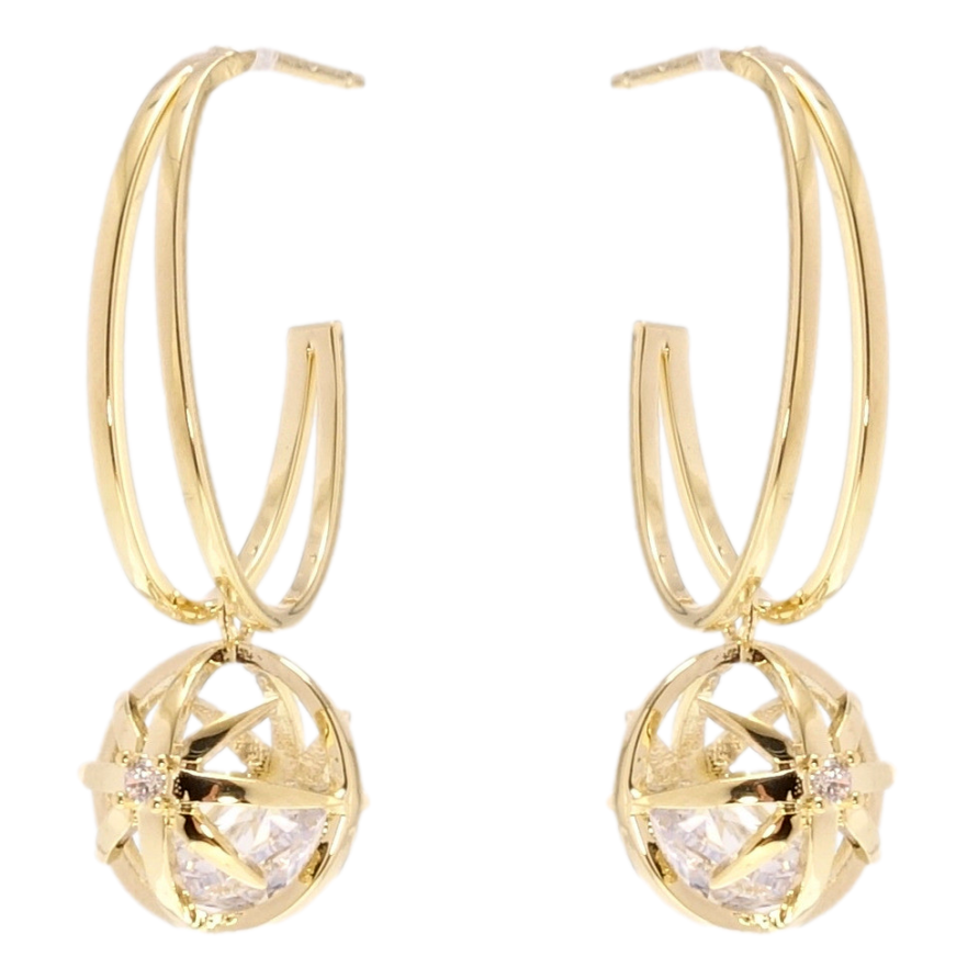 Сережки Xuping JEAN GOUJON Позолота 14K пусети Кульки з кристалами на фото №1 Сережки Xuping JEAN GOUJON Позолота 14K пусети Кульки з кристалами на фото №1