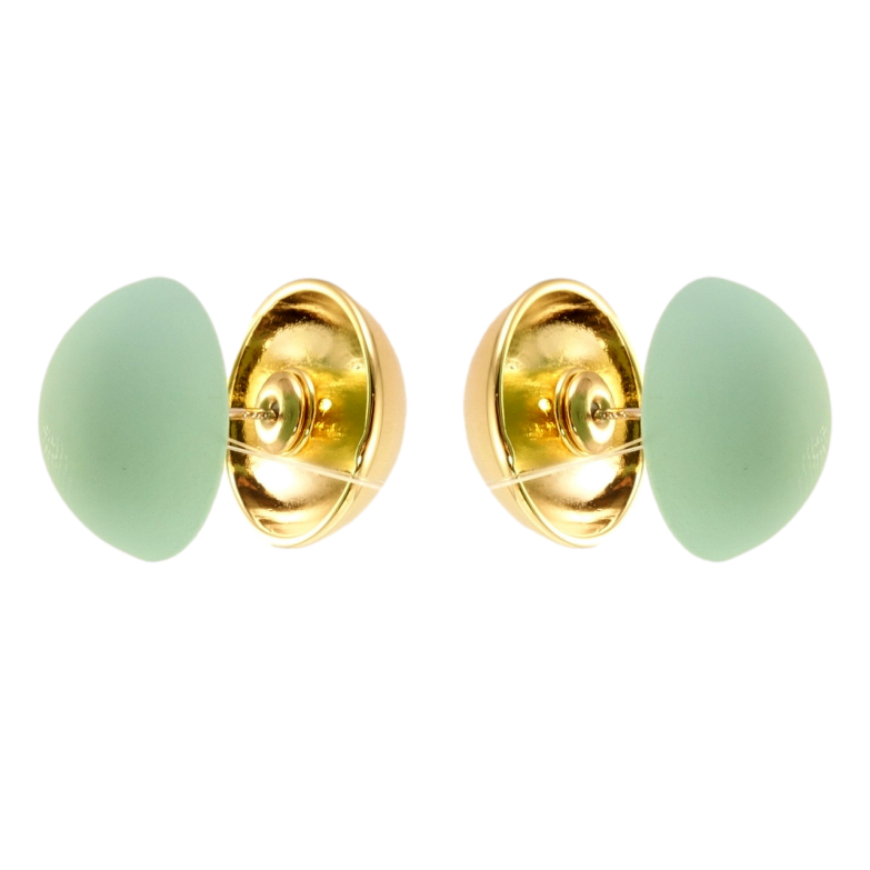 Сережки Xuping JEAN GOUJON Позолота 14K пусети Напівсфера з матовою емаллю ø 16мм фото №1 Сережки Xuping JEAN GOUJON Позолота 14K пусети Напівсфера з матовою емаллю ø 16мм фото №1