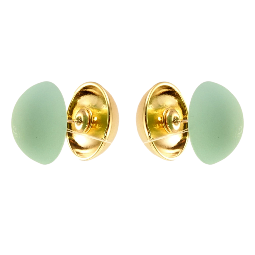 Сережки Xuping JEAN GOUJON Позолота 14K пусети Напівсфера з матовою емаллю ø 16мм фото №1 Сережки Xuping JEAN GOUJON Позолота 14K пусети Напівсфера з матовою емаллю ø 16мм фото №1