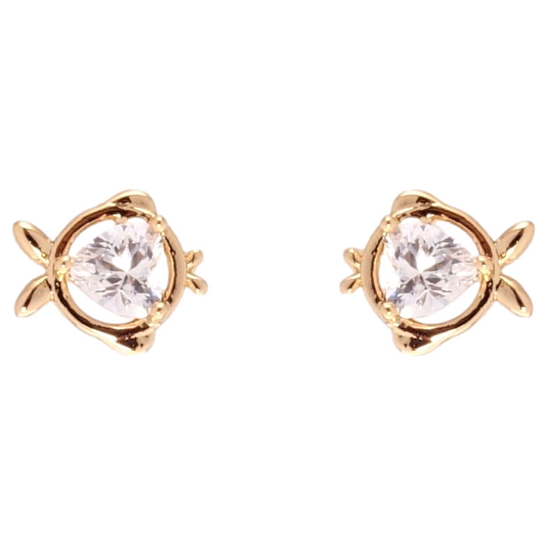 Серьги Xuping JEAN GOUJON Позолота 18K пусеты Рыбки фото №2