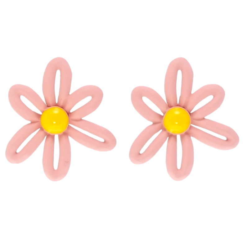 Серьги Xuping JEAN GOUJON Родий пусеты Ромашки с покрытием Soft-touch и эмалью фото №1