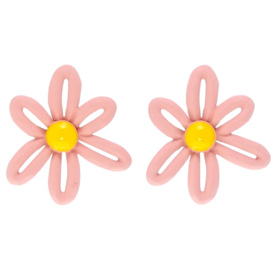 Сережки Xuping JEAN GOUJON Родій пусети Ромашки з покриттям Soft-touch та емаллю фото №1