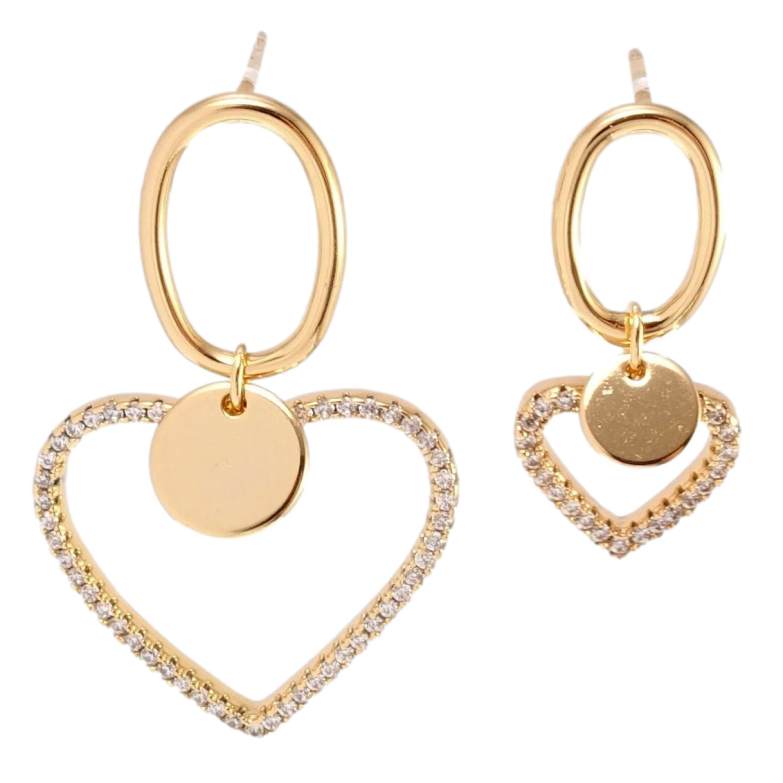 Серьги Xuping JEAN GOUJON Позолота 18K пусеты Ассиметричные сердечки фото №2 Серьги Xuping JEAN GOUJON Позолота 18K пусеты Ассиметричные сердечки фото №2