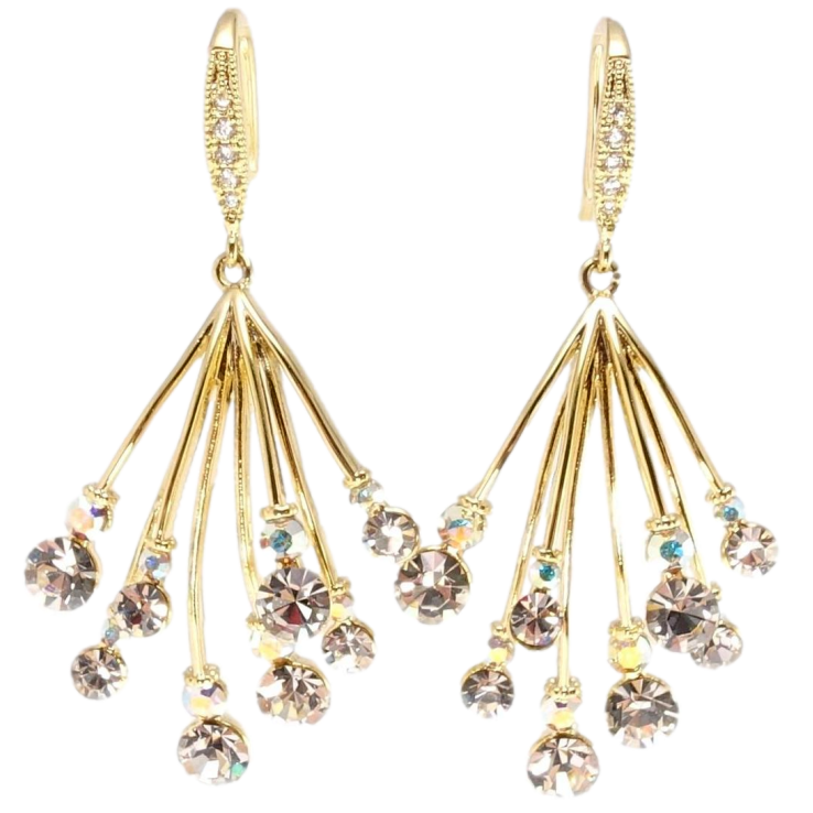 Сережки Xuping JEAN GOUJON Позолота 14K французький замок Кристальна феєрія фото №7 Сережки Xuping JEAN GOUJON Позолота 14K французький замок Кристальна феєрія фото №7