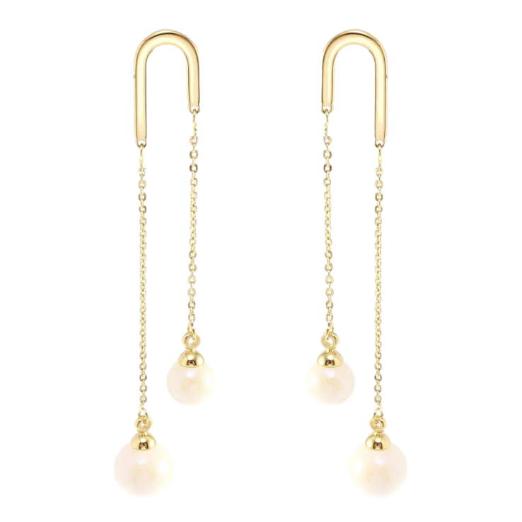 Сережки Xuping JEAN GOUJON Позолота 14K пусети Перлинні намистини на ланцюжках фото №21 Сережки Xuping JEAN GOUJON Позолота 14K пусети Перлинні намистини на ланцюжках фото №21