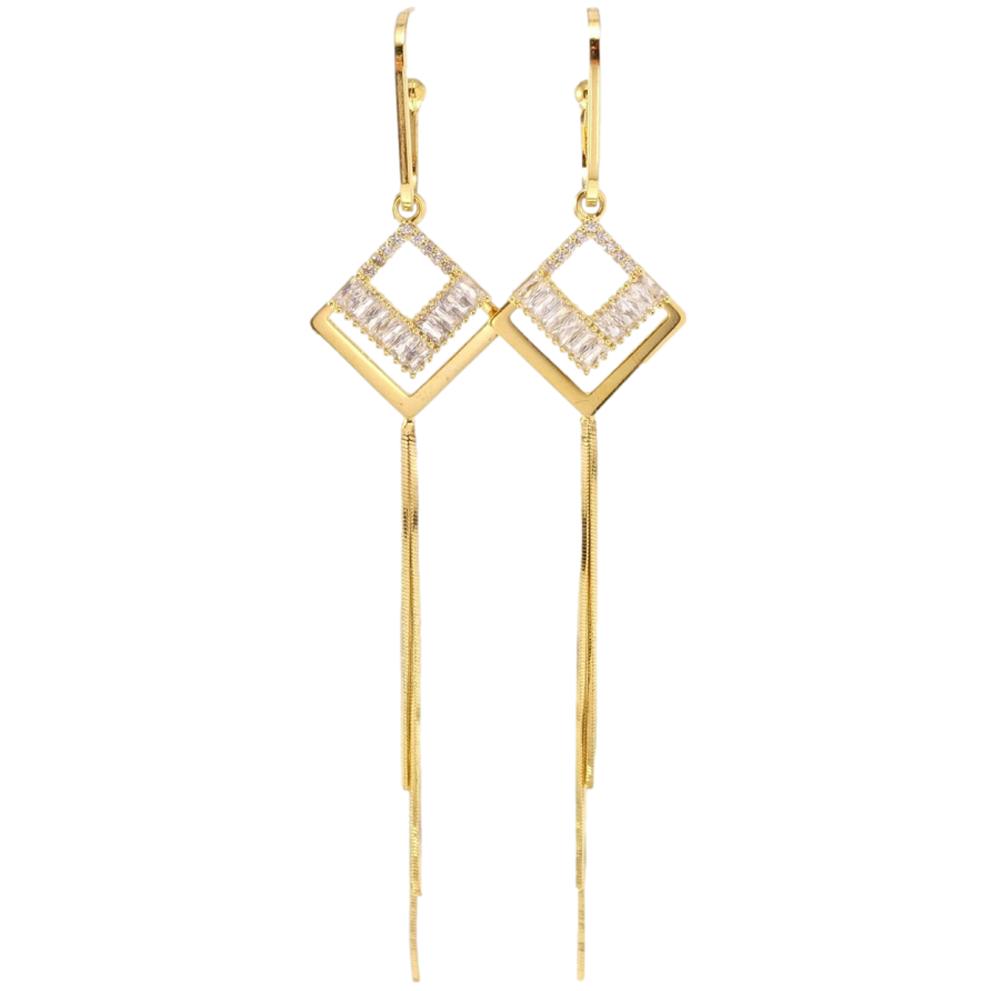Сережки Xuping JEAN GOUJON Позолота 14K пусети Елегантні ромбові підвіски фото №1 Сережки Xuping JEAN GOUJON Позолота 14K пусети Елегантні ромбові підвіски фото №1
