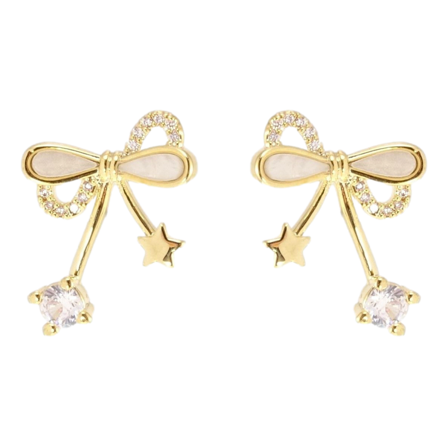 Сережки Xuping JEAN GOUJON Позолота 14K пусети Перламутрові банти фото №1 Сережки Xuping JEAN GOUJON Позолота 14K пусети Перламутрові банти фото №1