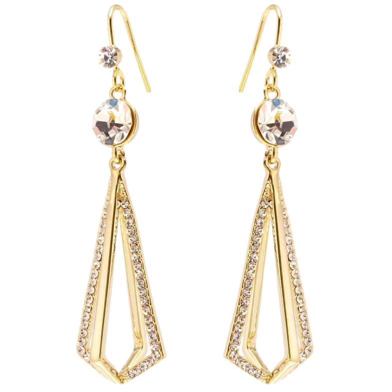 Сережки Xuping JEAN GOUJON Позолота 14K французький замок Фігурні підвіски з цирконієм фото №1