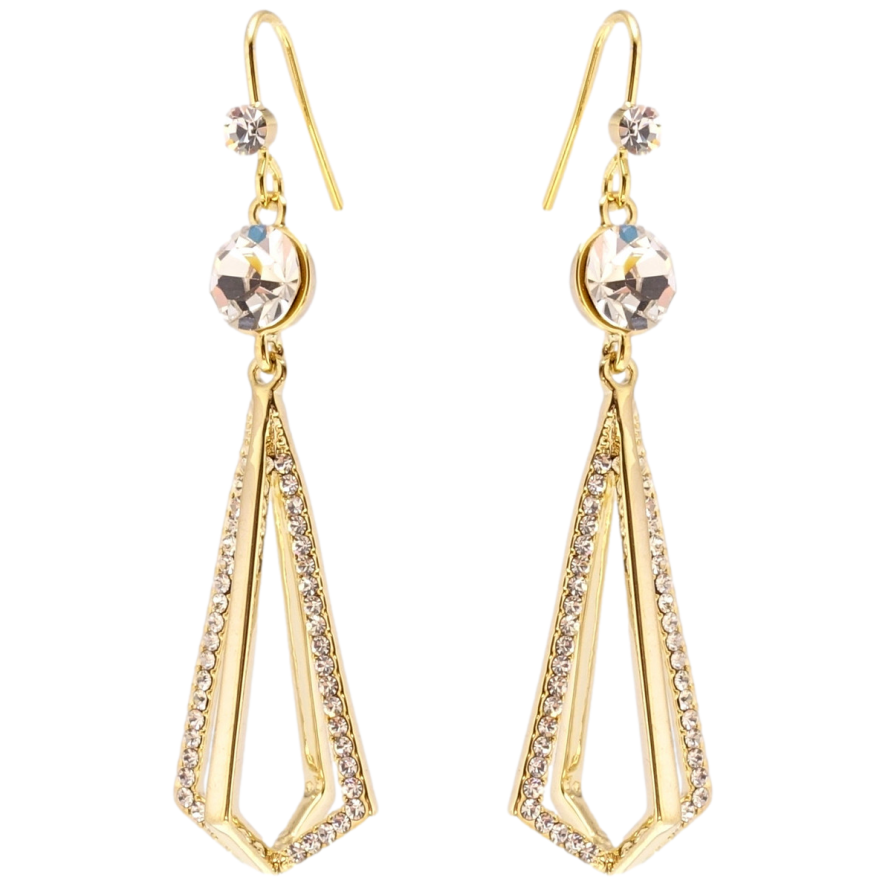 Сережки Xuping JEAN GOUJON Позолота 14K французький замок Фігурні підвіски з цирконієм фото №1 Сережки Xuping JEAN GOUJON Позолота 14K французький замок Фігурні підвіски з цирконієм фото №1