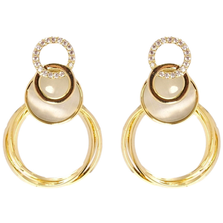 Сережки Xuping JEAN GOUJON Позолота 14K пусети Елегантність колечок фото №12