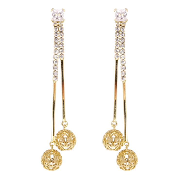 Сережки Xuping JEAN GOUJON Позолота 14K пусети Різні кульки на доріжках фото №8 Сережки Xuping JEAN GOUJON Позолота 14K пусети Різні кульки на доріжках фото №8