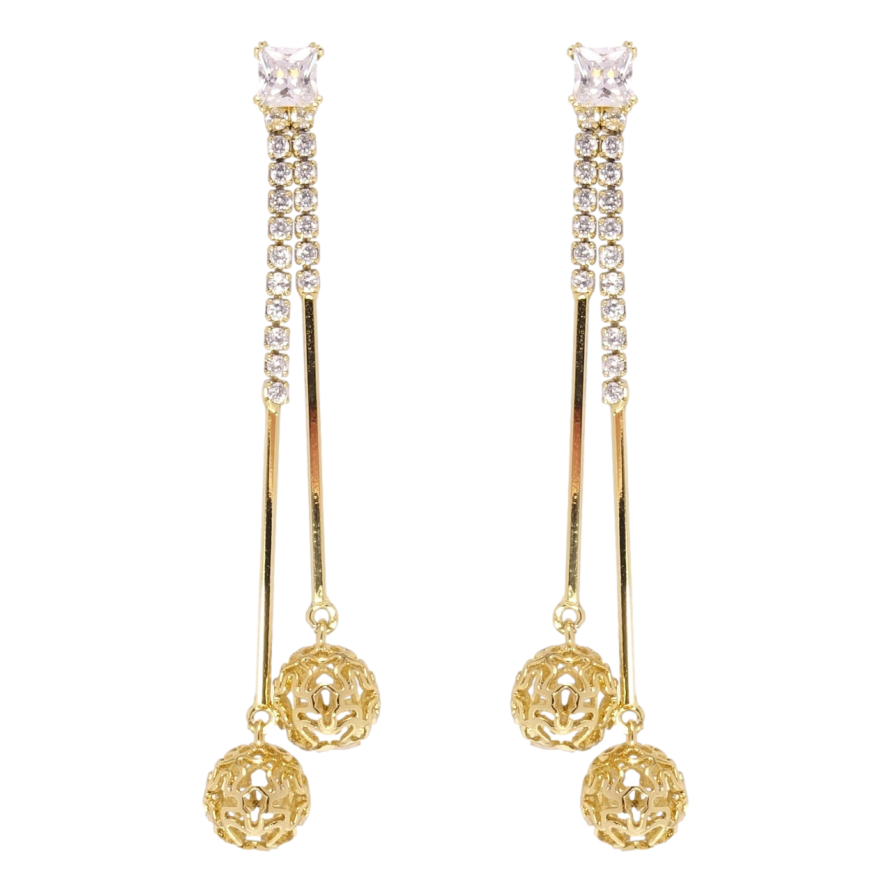 Сережки Xuping JEAN GOUJON Позолота 14K пусети Різні кульки на доріжках фото №1 Сережки Xuping JEAN GOUJON Позолота 14K пусети Різні кульки на доріжках фото №1