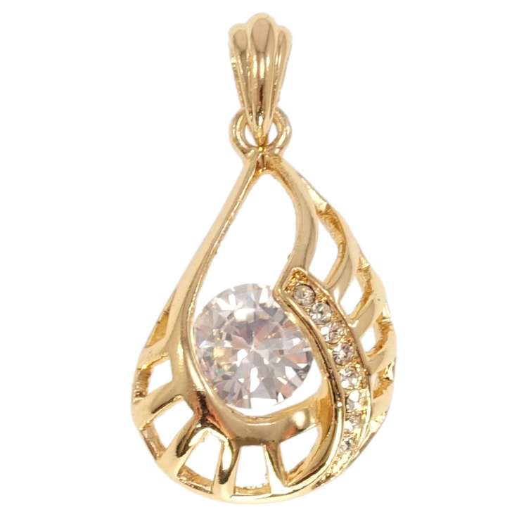 Кулон Fallon Позолота 18K + Родий Декоративная капелька с кристаллом фото №20 Кулон Fallon Позолота 18K + Родий Декоративная капелька с кристаллом фото №20