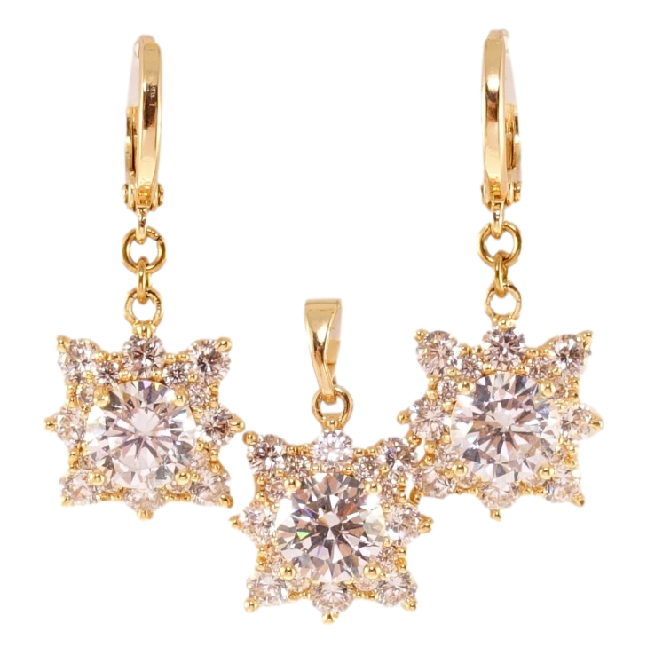 Набор Xuping M&L Цвет 18K Серьги Кулон Кристальные звезды фото №4