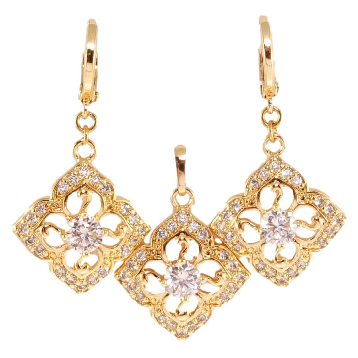 Набор Xuping M&L Цвет 18K Серьги Кулон Изысканные четырехлистники фото №16