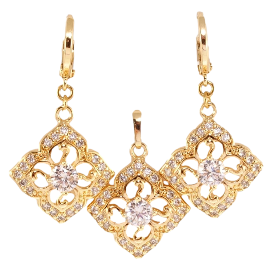 Набор Xuping M&L Цвет 18K Серьги Кулон Изысканные четырехлистники фото №1