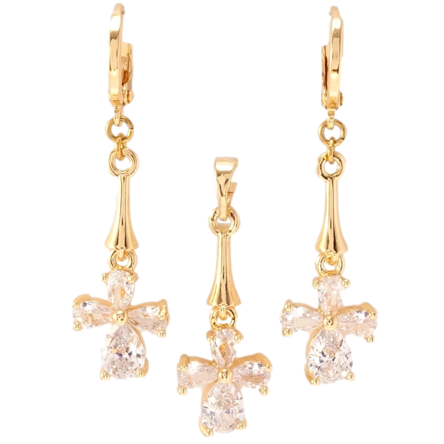 Набор Xuping M&L Цвет 18K Серьги Кулон Кристальные крестики фото №1 Набор Xuping M&L Цвет 18K Серьги Кулон Кристальные крестики фото №1