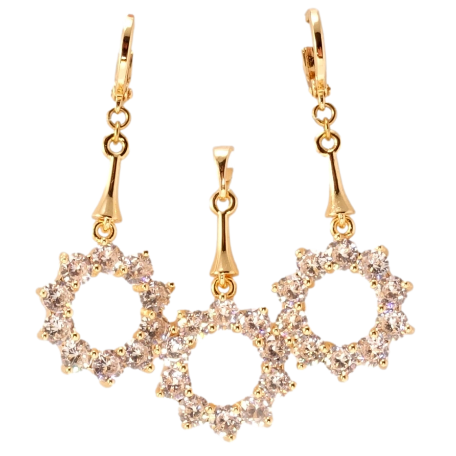 Набор Xuping M&L Цвет 18K Серьги Кулон Веночки из кристаллов фото №1