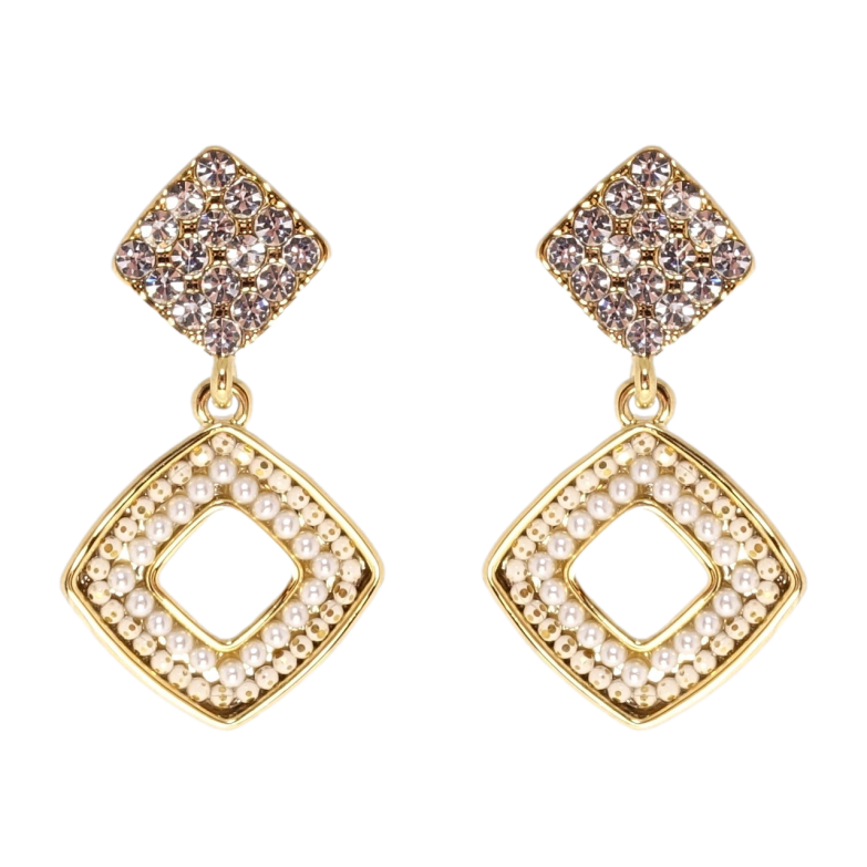 Сережки Xuping JEAN GOUJON Позолота 14K пусети Елегантність ромбів фото №1 Сережки Xuping JEAN GOUJON Позолота 14K пусети Елегантність ромбів фото №1