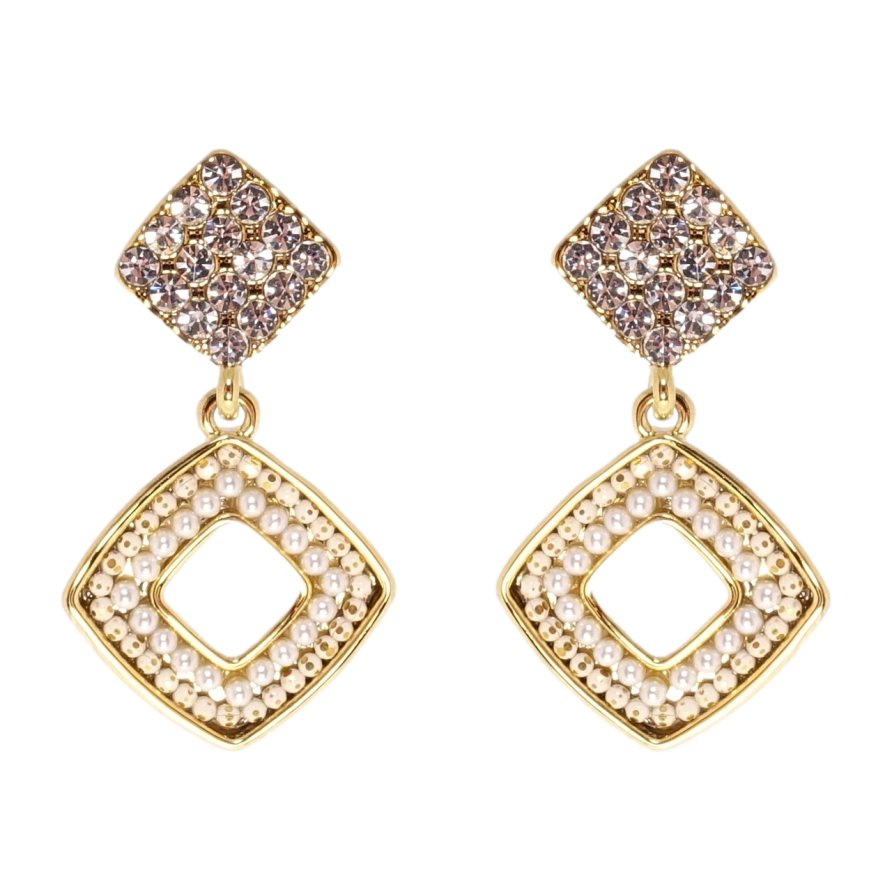 Сережки Xuping JEAN GOUJON Позолота 14K пусети Елегантність ромбів фото №1 Сережки Xuping JEAN GOUJON Позолота 14K пусети Елегантність ромбів фото №1