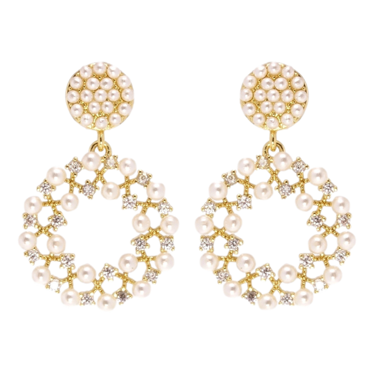 Сережки Xuping JEAN GOUJON Позолота 14K пусети Перлинно-цирконієві віночки фото №17 Сережки Xuping JEAN GOUJON Позолота 14K пусети Перлинно-цирконієві віночки фото №17