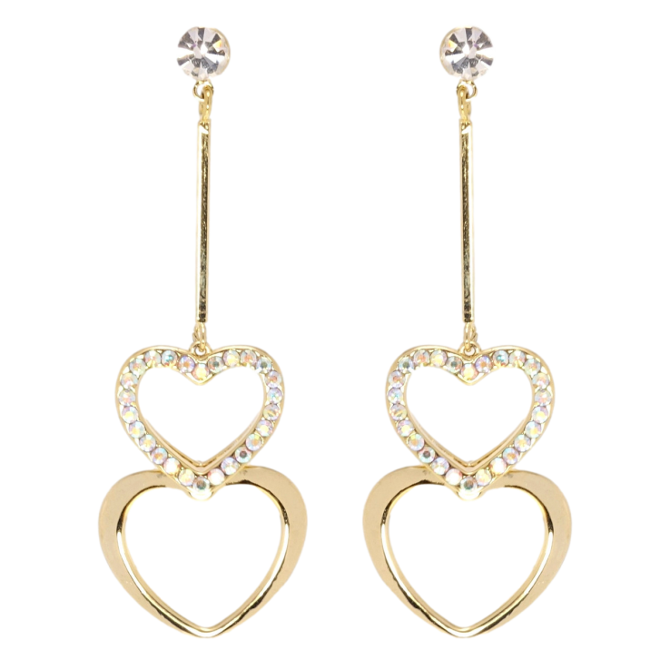 Сережки Xuping JEAN GOUJON Позолота 14K пусети Дует сердець фото №18