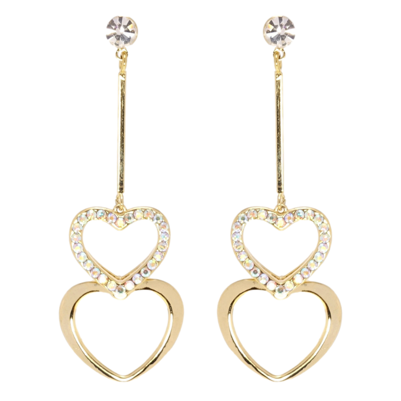 Сережки Xuping JEAN GOUJON Позолота 14K пусети Дует сердець фото №1 Сережки Xuping JEAN GOUJON Позолота 14K пусети Дует сердець фото №1