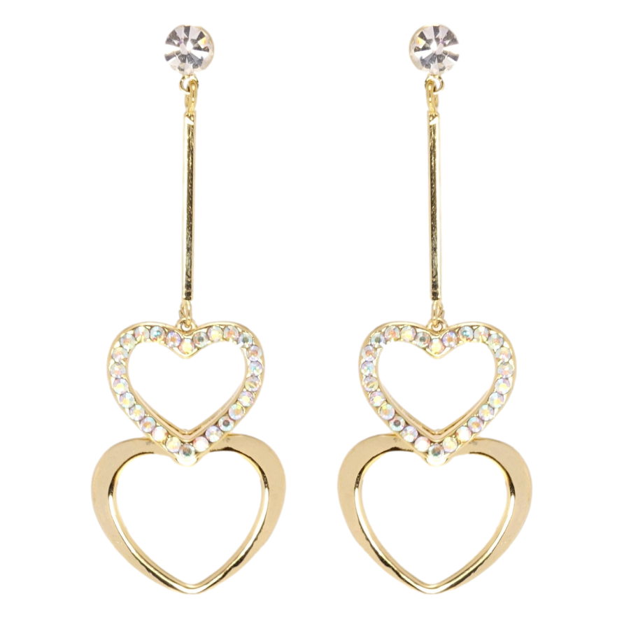 Сережки Xuping JEAN GOUJON Позолота 14K пусети Дует сердець фото №1 Сережки Xuping JEAN GOUJON Позолота 14K пусети Дует сердець фото №1