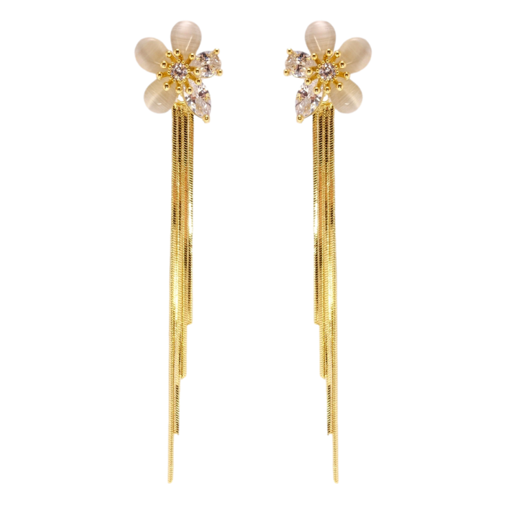 Сережки Xuping JEAN GOUJON Позолота 14K пусети Квіточки з ланцюжками фото №18 Сережки Xuping JEAN GOUJON Позолота 14K пусети Квіточки з ланцюжками фото №18